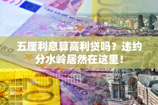 济南五厘利息算高利贷吗？违约分水岭居然在这里！
